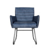 Marylebone Leather & Iron Chair - Blue