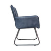Marylebone Leather & Iron Chair - Blue