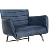 Marylebone Leather & Iron Chair - Blue