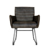 Marylebone Leather & Iron Chair - Dark Grey