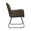 Marylebone Leather & Iron Chair - Dark Grey