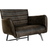 Marylebone Leather & Iron Chair - Dark Grey
