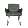 Marylebone Leather & Iron Chair - Light Grey
