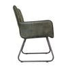 Marylebone Leather & Iron Chair - Light Grey