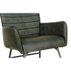 Marylebone Leather & Iron Chair - Light Grey