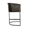 Hammersmith Leather & Iron Bar Chair - Dark Grey