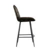 Dalston Leather & Iron Bar Chair - Dark Grey