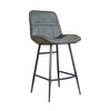 Dalston Leather & Iron Bar Chair - Light Grey
