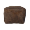 Leyton Leather Pouf - Dark Grey