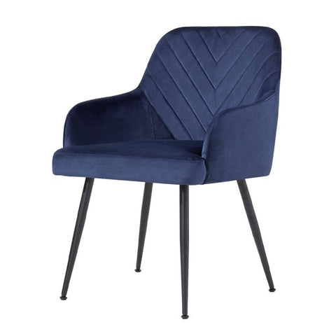 Finchley Retro Carver Dining Chair - Blue Velvet