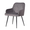 Finchley Retro Carver Dining Chair - Dark Grey Velvet