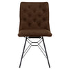 Perry Studded Back Chair with Ornate Legs - Brown