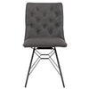 Perry Studded Back Chair with Ornate Legs - Grey