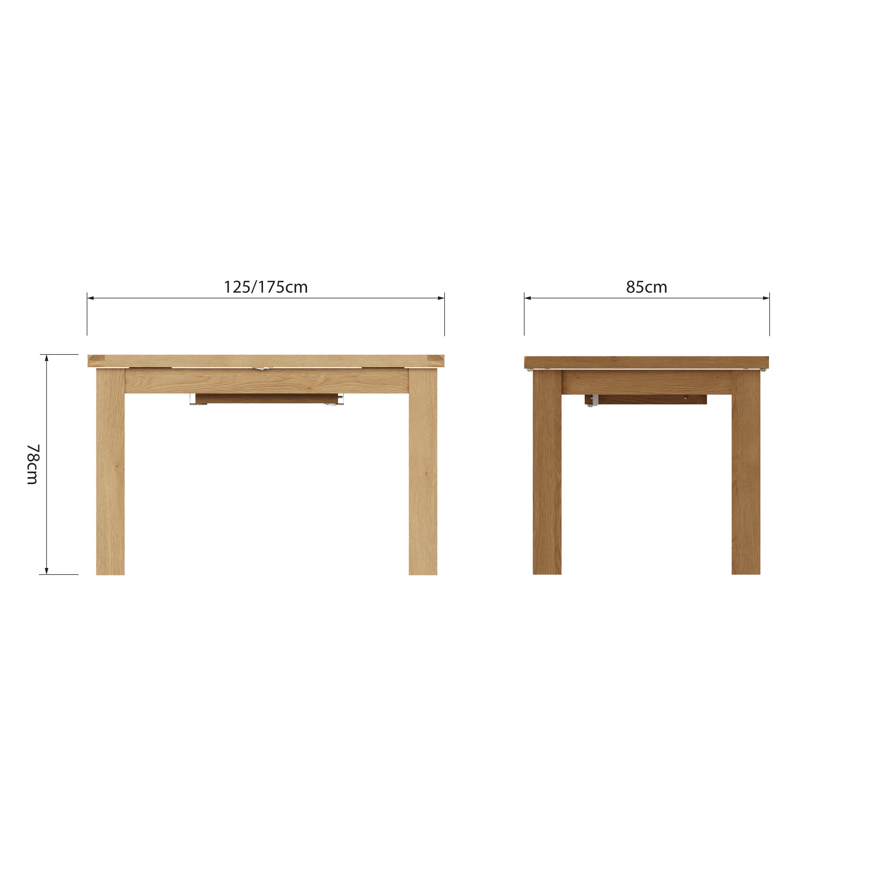 Oakdale Oak Extending Dining Table - 1.25m