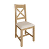 Oakdale Oak Cross Back Dining Chair - Padded Seat