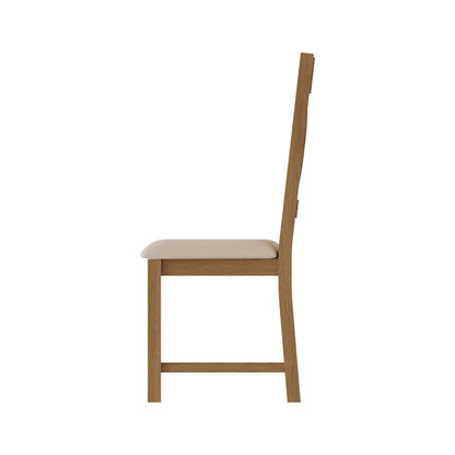 Oakdale Oak Cross Back Dining Chair - Padded Seat