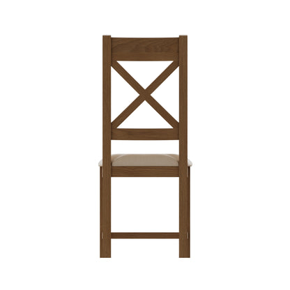 Oakdale Oak Cross Back Dining Chair - Padded Seat