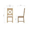Oakdale Oak Cross Back Dining Chair - Padded Seat