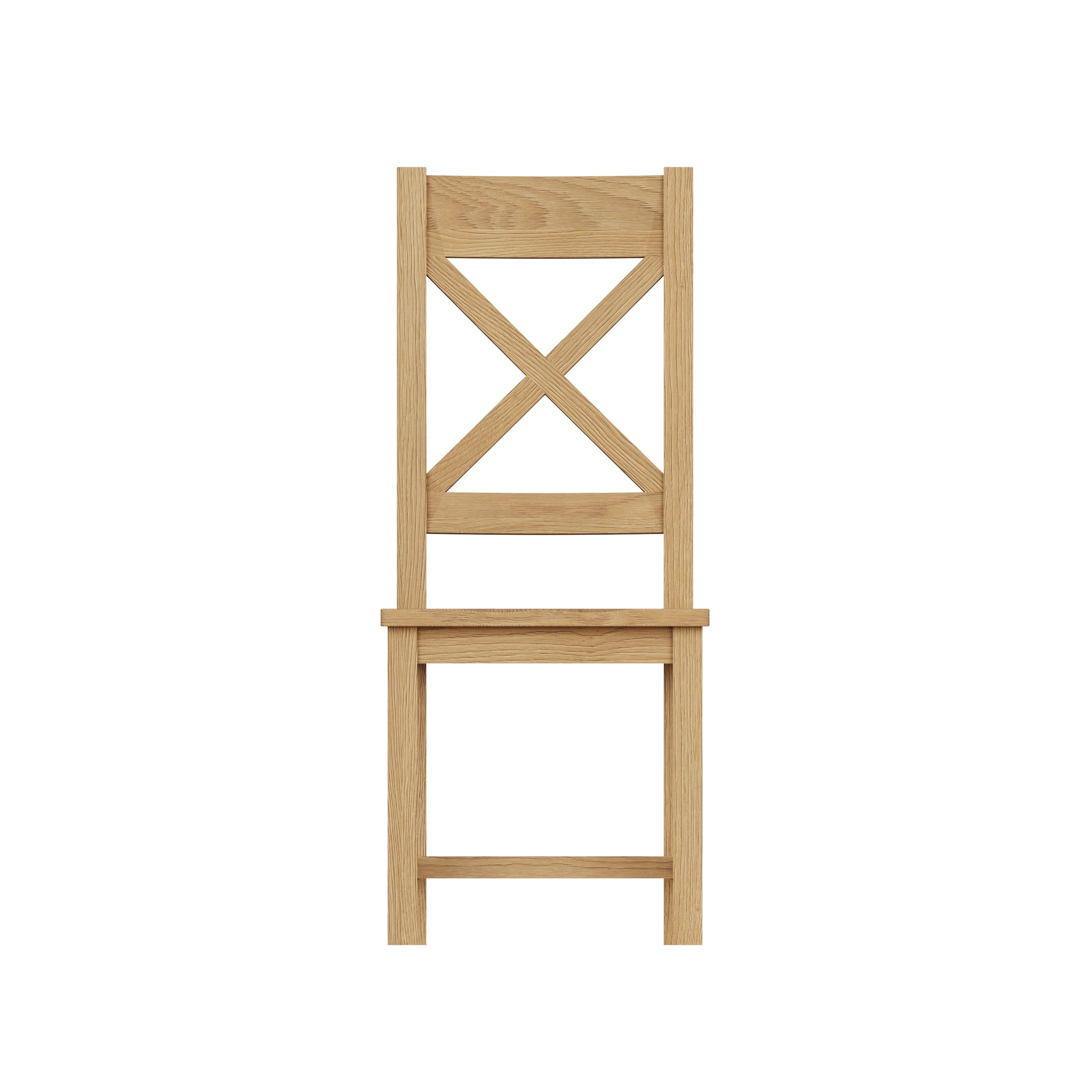 Oakdale Oak Cross Back Dining Chair - Wooden Seat