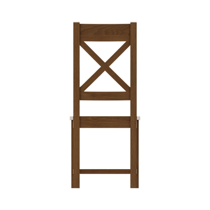 Oakdale Oak Cross Back Dining Chair - Wooden Seat