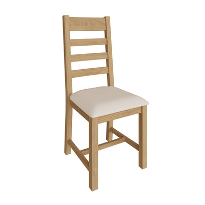 Oakdale Oak Ladder Back Dining Chair - Padded Seat
