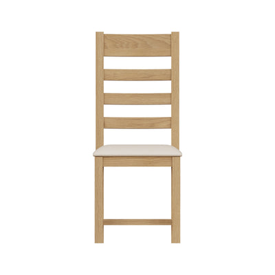 Oakdale Oak Ladder Back Dining Chair - Padded Seat