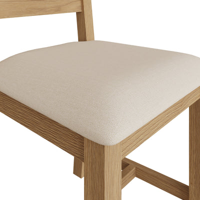 Oakdale Oak Ladder Back Dining Chair - Padded Seat