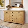 Oakdale Oak Sideboard - 2 Door, 6 Drawer