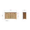 Oakdale Oak Sideboard - 2 Door, 6 Drawer