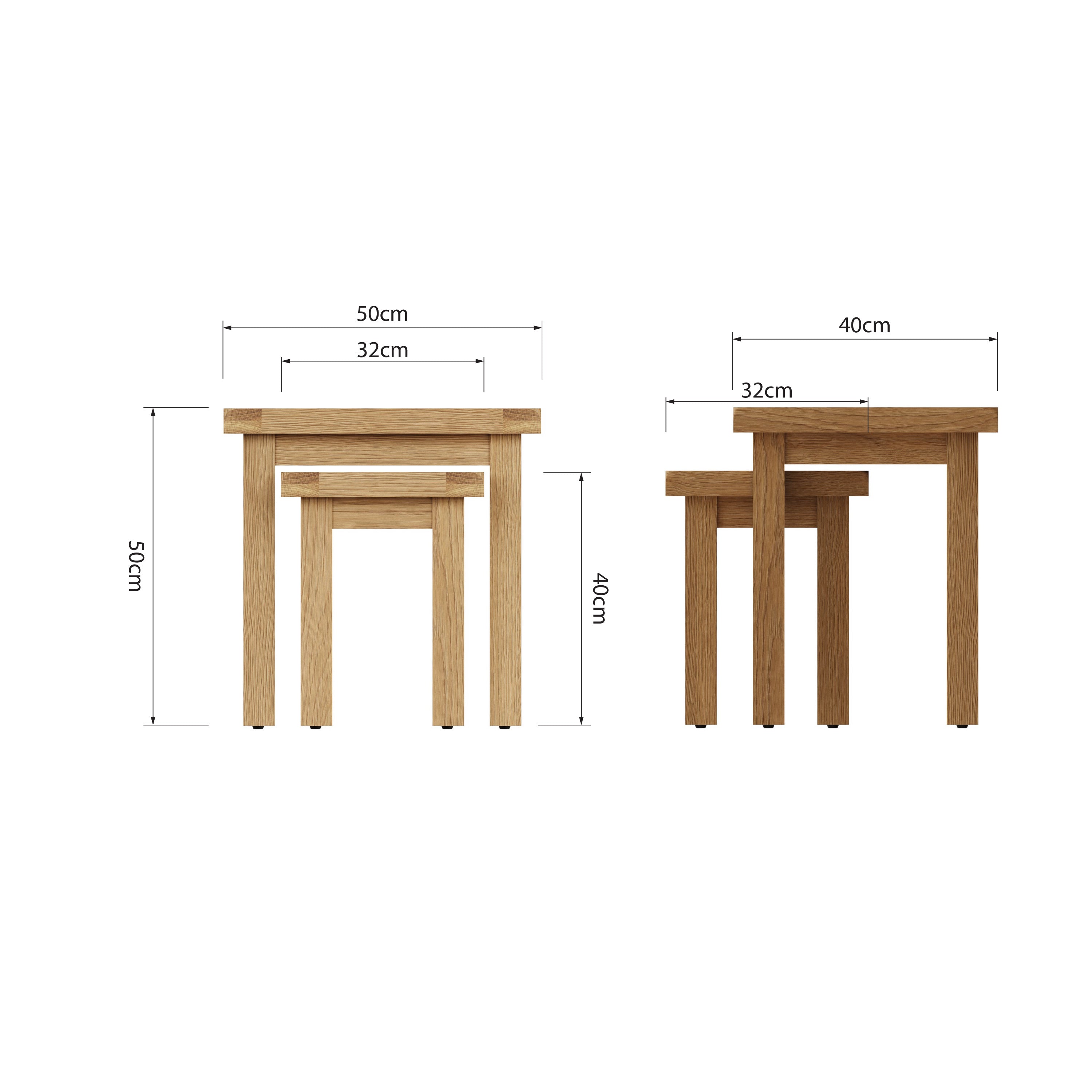 Oakdale Oak Nest of 2 Tables CO-N2T