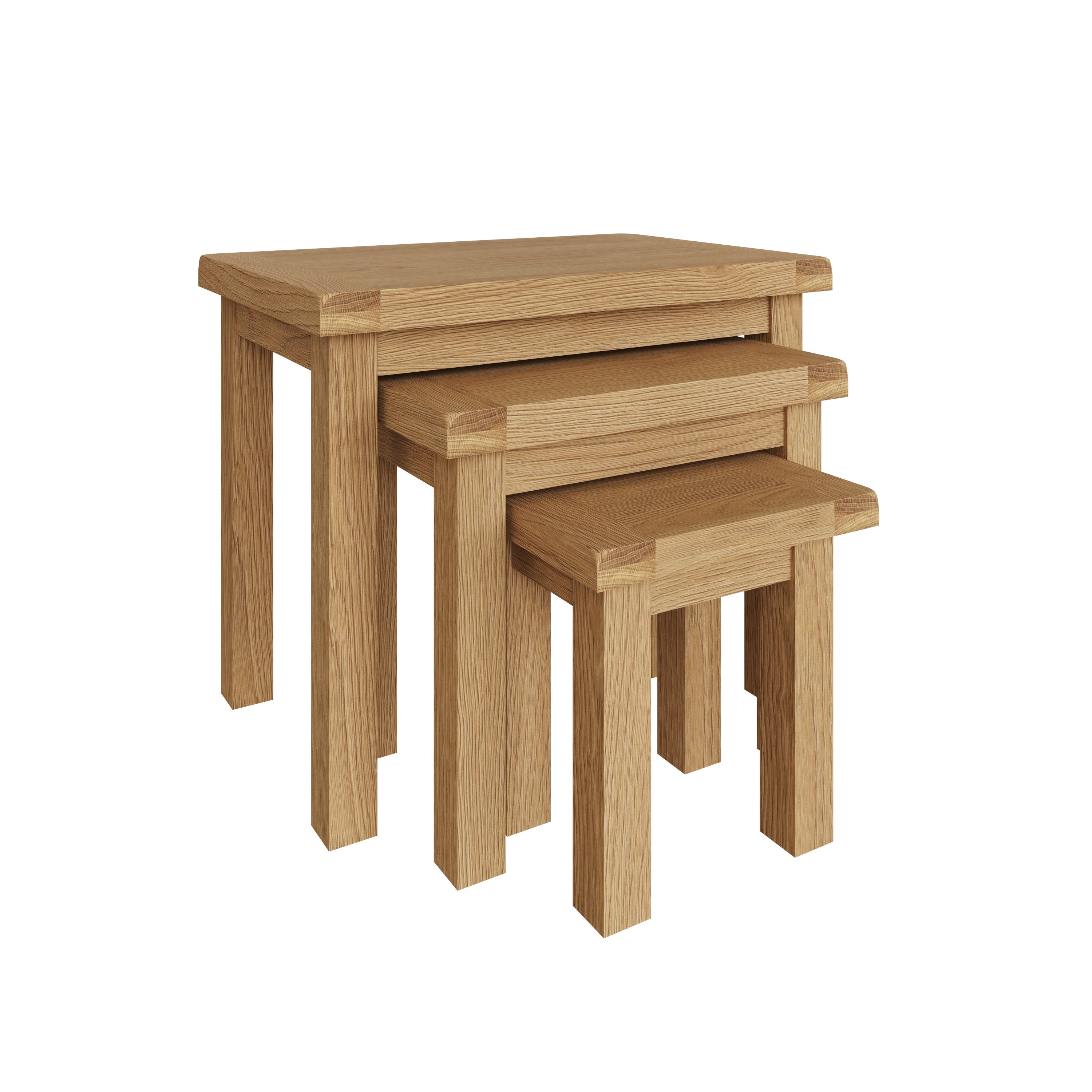 Oakdale Oak Nest of 3 Tables