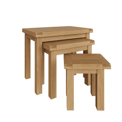Oakdale Oak Nest of 3 Tables