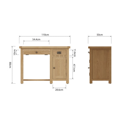 Oakdale Oak Computer Desk - Single