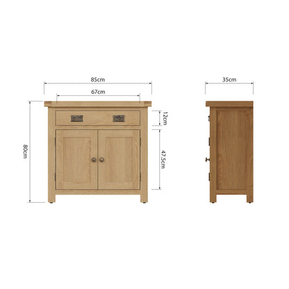 Oakdale Oak Sideboard - 2 Door, 1 Drawer