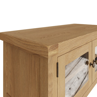 Oakdale Oak TV Unit - Standard with Glass Doors