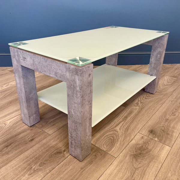 Concrete Style & Glass - Coffee Table