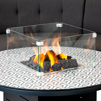 Mambo Cove Garden Furniture - Aluminium & Fabric Small Footstool (3 pcs) - Dark Grey