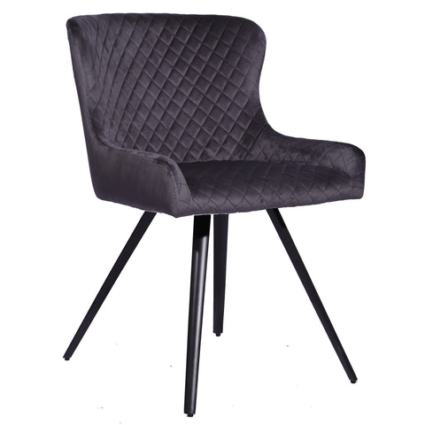 Alpha Dining Chair - Grey Velvet