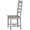 Earlham Grey Painted & Oak Ladder Back Chair Wooden Seat