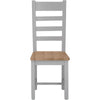 Earlham Grey Painted & Oak Ladder Back Chair Wooden Seat