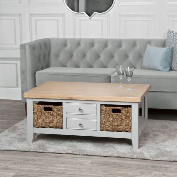 Earlham Grey Painted Oak Coffee Table The Oak Outlet Co