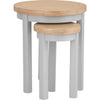 Earlham Grey Painted & Oak Round Nest Of 2 Tables
