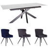 PACKAGE DEAL - Alpha Sintered Stone Extending Dining Table & x6 Alpha Dining Chairs