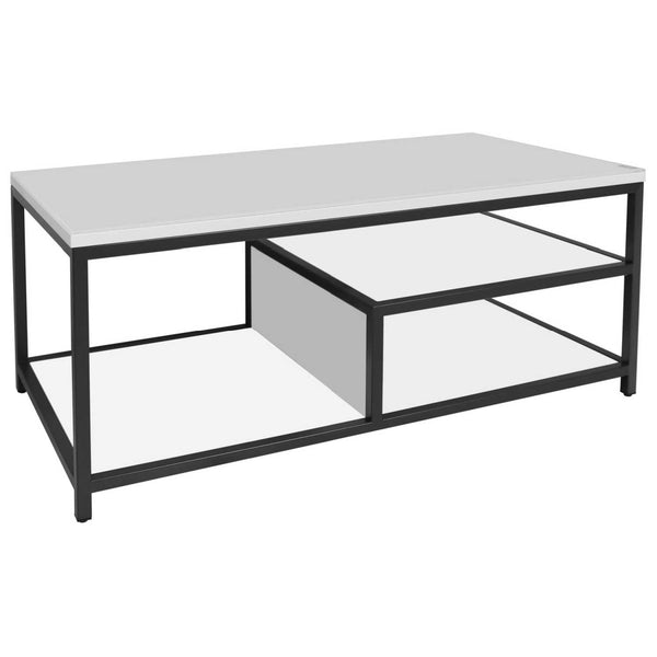 Flux Coffee Table with shelf - White