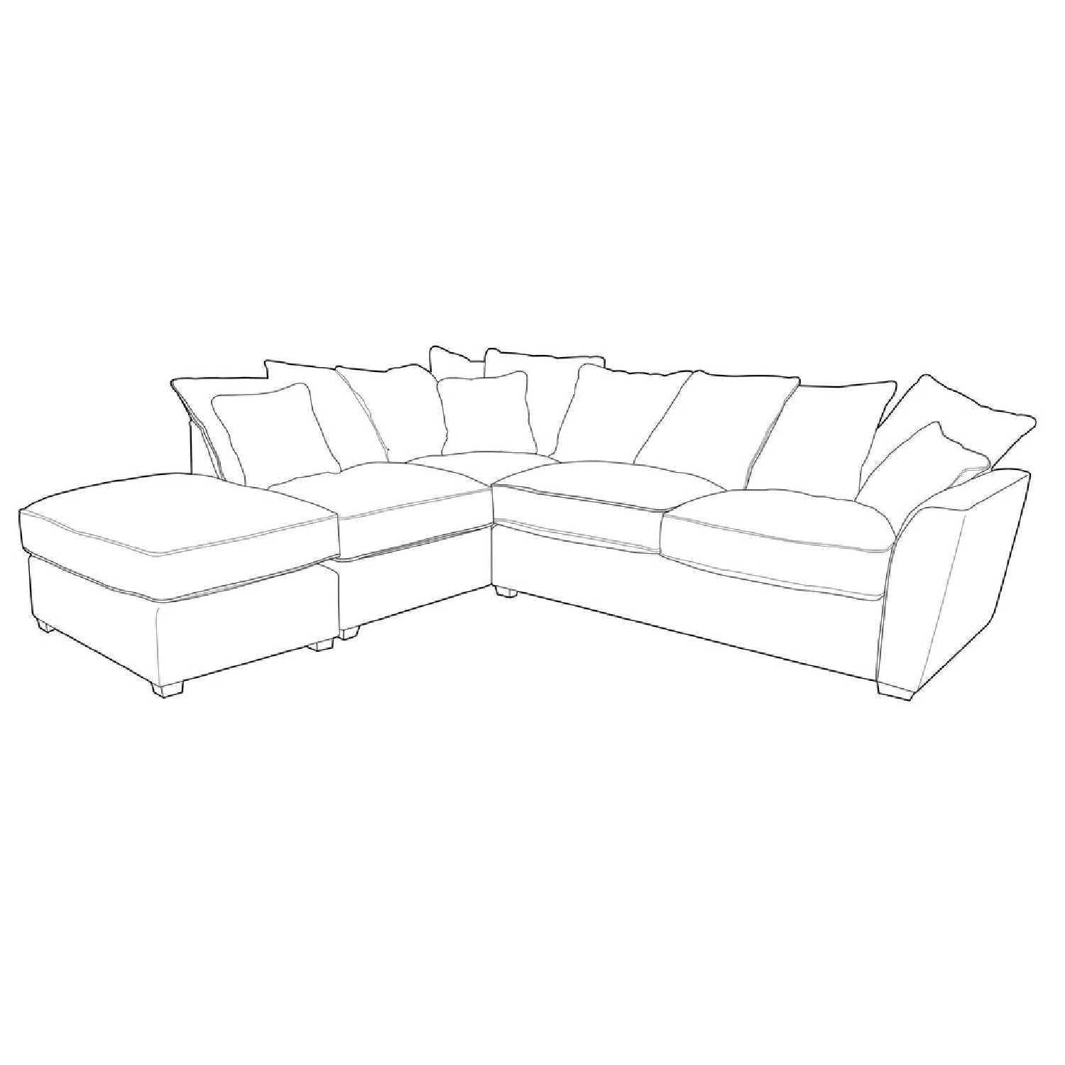 Fantasia Sofa - 1 Corner 2 With Stool (Pillow Back)