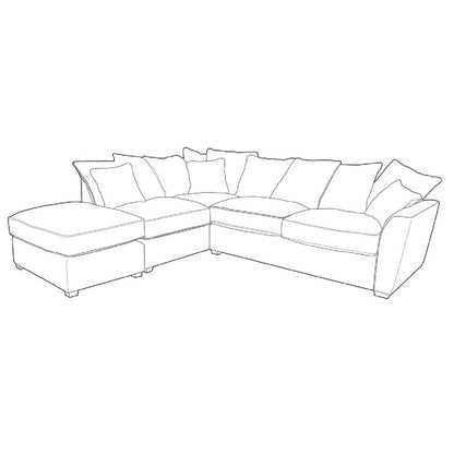 Fantasia Sofa - 1 Corner 2 With Stool (Pillow Back)