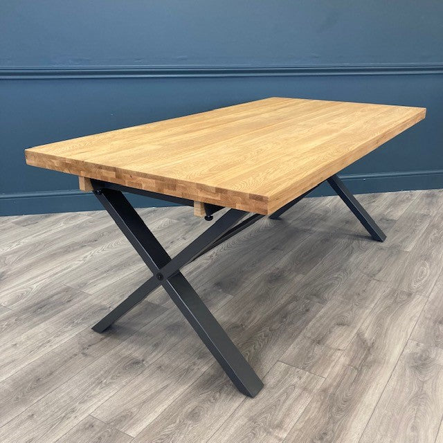 Fusion Oak Large Dining Table PLUS X6 Austin Dining Chairs