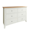 Modena Oak & White  Chest of Drawers - 6 Drawer