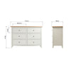 Modena Oak & White  Chest of Drawers - 6 Drawer