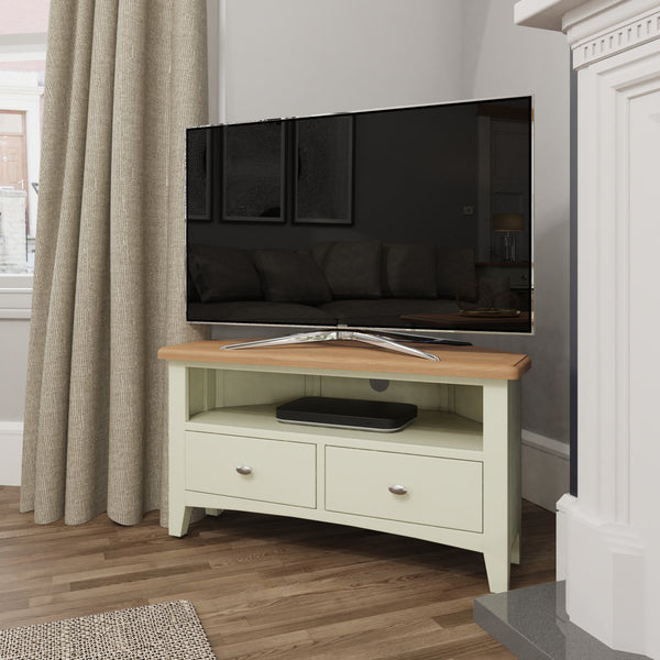 Modena Oak & White  TV Unit - Corner